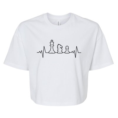 Chess Heartbeat | Gift Chess Master | Chess Club Bella+Canvas Jersey Crop Tee