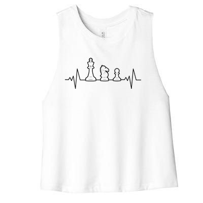 Chess Heartbeat | Gift Chess Master | Chess Club Women's Racerback Cropped Tank