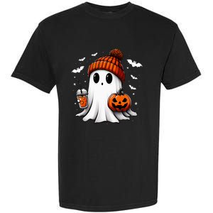 Cute Halloween Ghost Drink Pumpkin Garment-Dyed Heavyweight T-Shirt