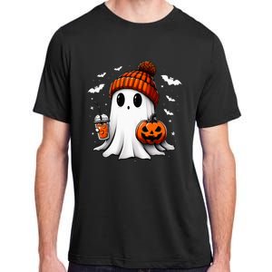 Cute Halloween Ghost Drink Pumpkin Adult ChromaSoft Performance T-Shirt