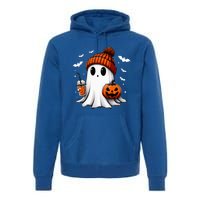 Cute Halloween Ghost Drink Pumpkin Premium Hoodie