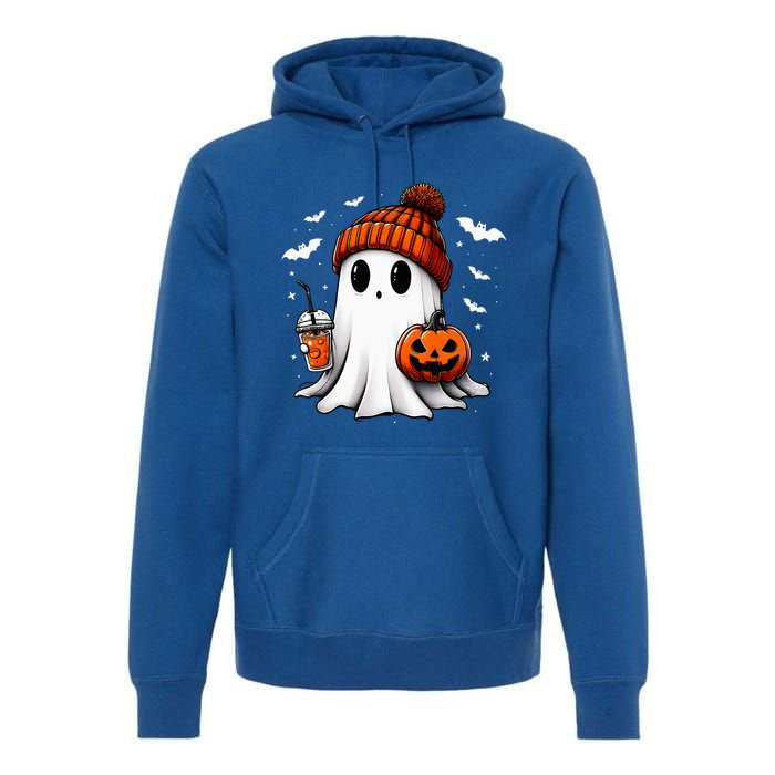 Cute Halloween Ghost Drink Pumpkin Premium Hoodie