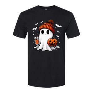 Cute Halloween Ghost Drink Pumpkin Softstyle CVC T-Shirt