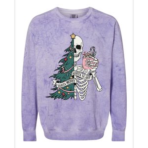 Christmas Holiday Graphic Merry And Bright Long Sleeve Colorblast Crewneck Sweatshirt