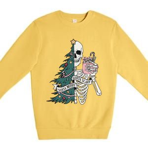 Christmas Holiday Graphic Merry And Bright Long Sleeve Premium Crewneck Sweatshirt