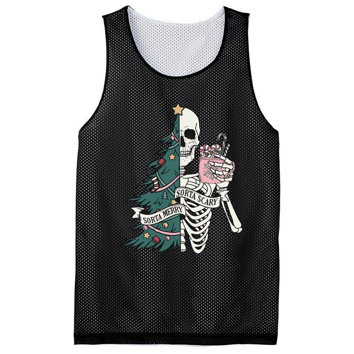 Christmas Holiday Graphic Merry And Bright Long Sleeve Mesh Reversible Basketball Jersey Tank