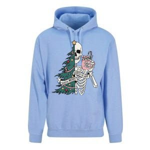 Christmas Holiday Graphic Merry And Bright Long Sleeve Unisex Surf Hoodie