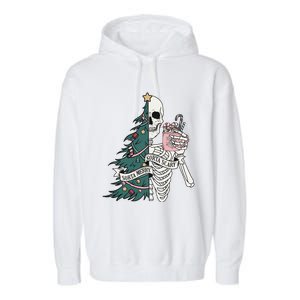 Christmas Holiday Graphic Merry And Bright Long Sleeve Garment-Dyed Fleece Hoodie