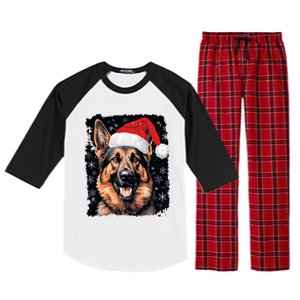 Christmas Holiday Ger Shepherd Gift Raglan Sleeve Pajama Set