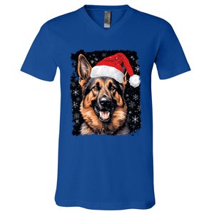 Christmas Holiday Ger Shepherd Gift V-Neck T-Shirt