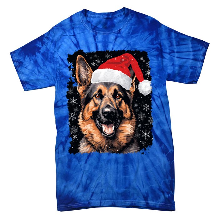 Christmas Holiday Ger Shepherd Gift Tie-Dye T-Shirt