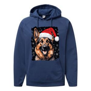 Christmas Holiday Ger Shepherd Gift Performance Fleece Hoodie