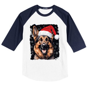 Christmas Holiday Ger Shepherd Gift Baseball Sleeve Shirt