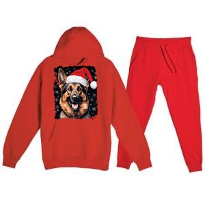 Christmas Holiday Ger Shepherd Gift Premium Hooded Sweatsuit Set