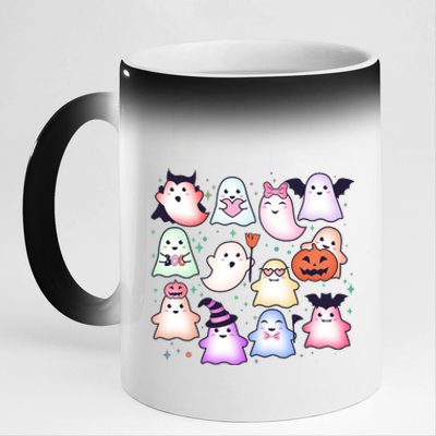 Cute Halloween Ghosts 11oz Black Color Changing Mug