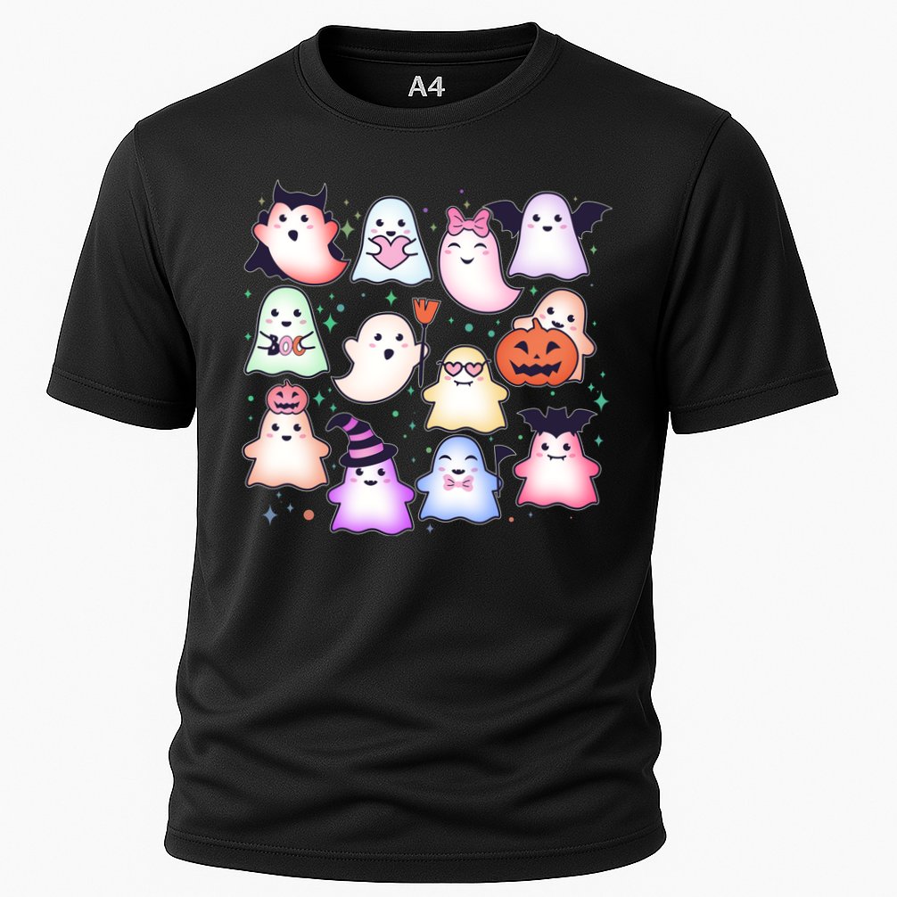 Cute Halloween Ghosts Cooling Performance Crew T-Shirt