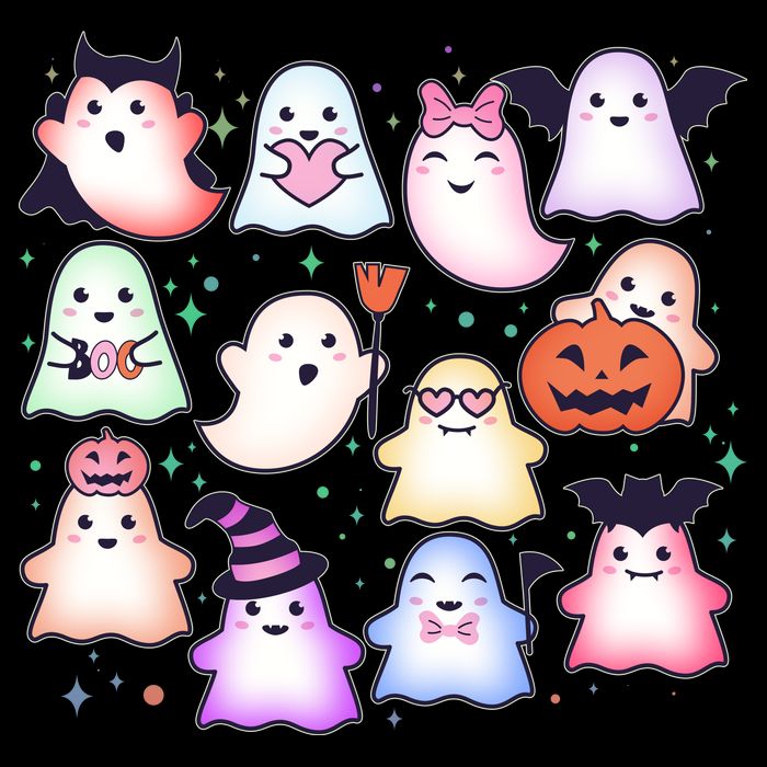 Cute Halloween Ghosts Cooling Performance Crew T-Shirt