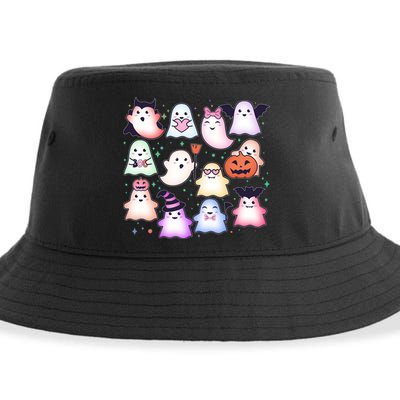 Cute Halloween Ghosts Sustainable Bucket Hat