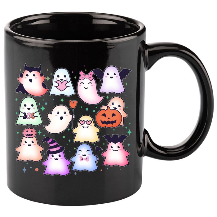 Cute Halloween Ghosts 11oz C Handle Ceramic Mug