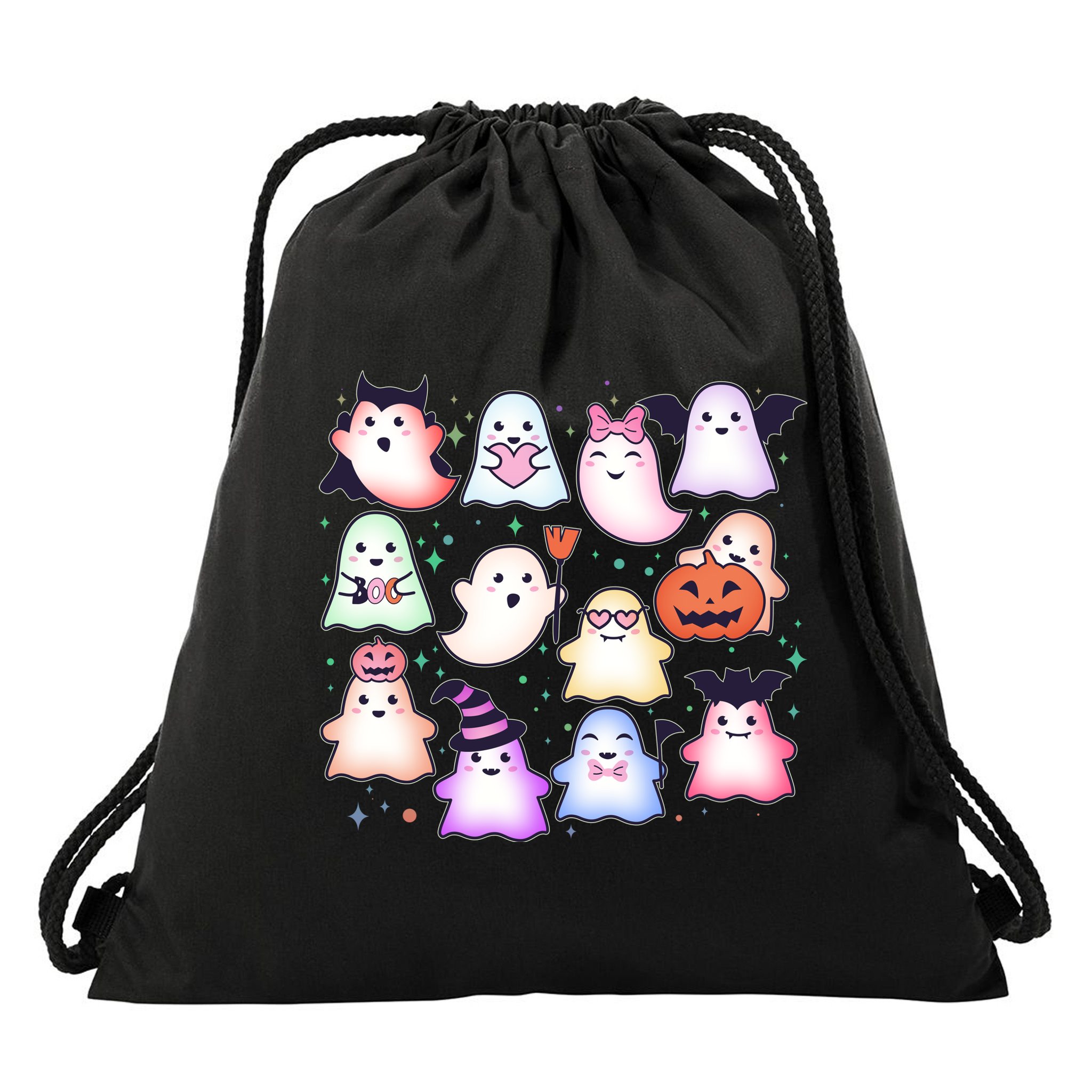 Cute Halloween Ghosts Drawstring Bag