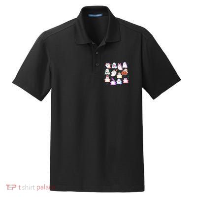 Cute Halloween Ghosts Dry Zone Grid Polo