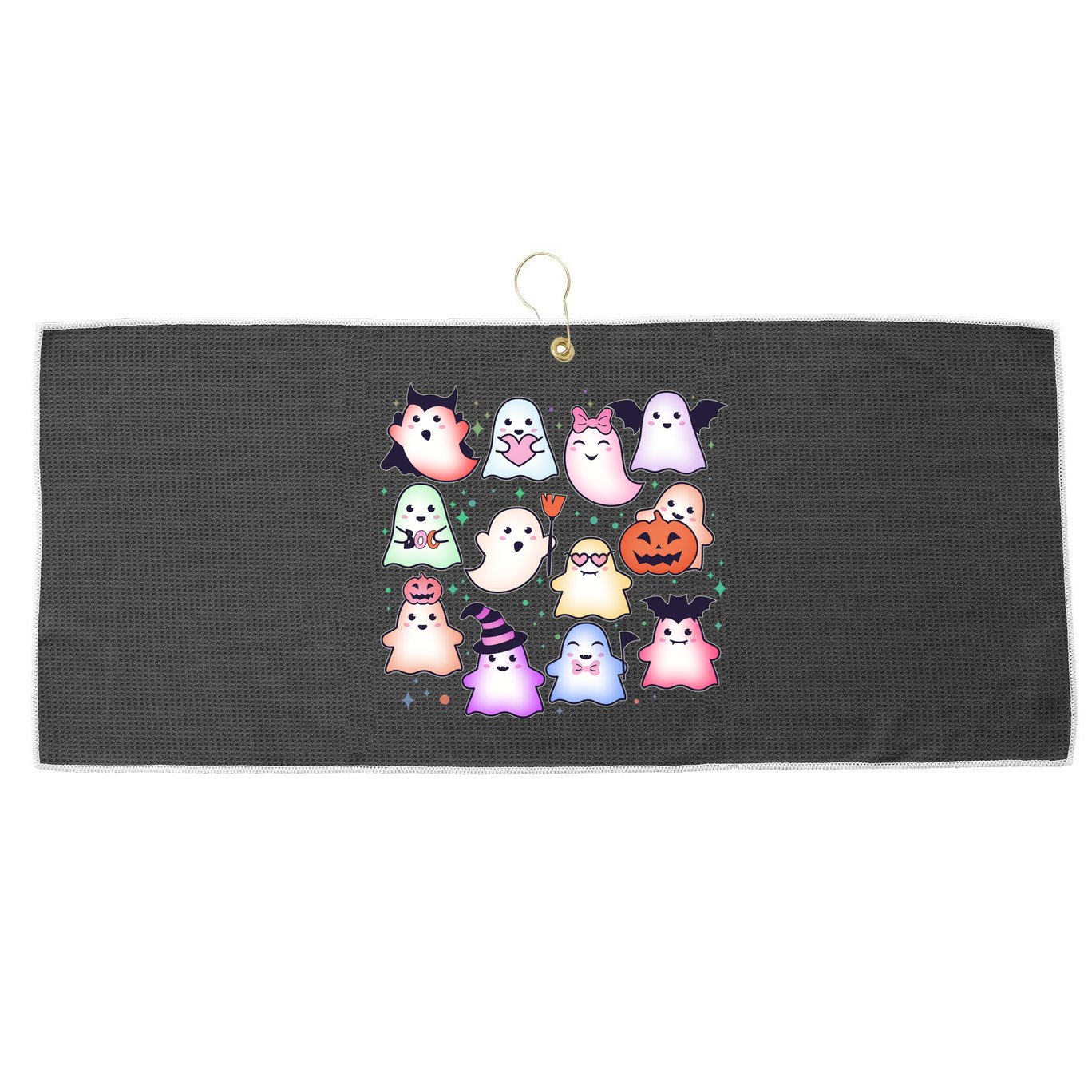 Cute Halloween Ghosts Large Microfiber Waffle Golf Towel