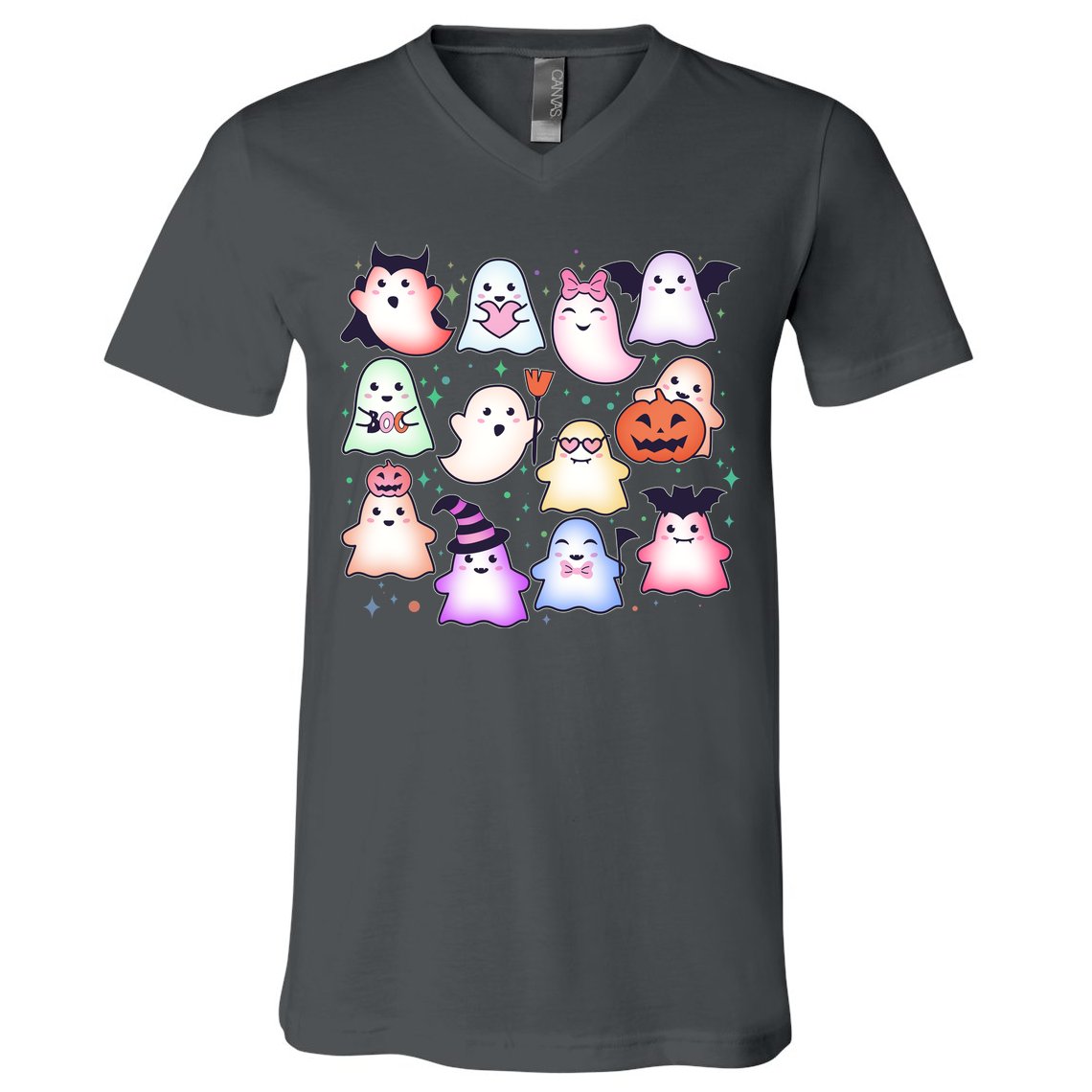 Cute Halloween Ghosts V-Neck T-Shirt