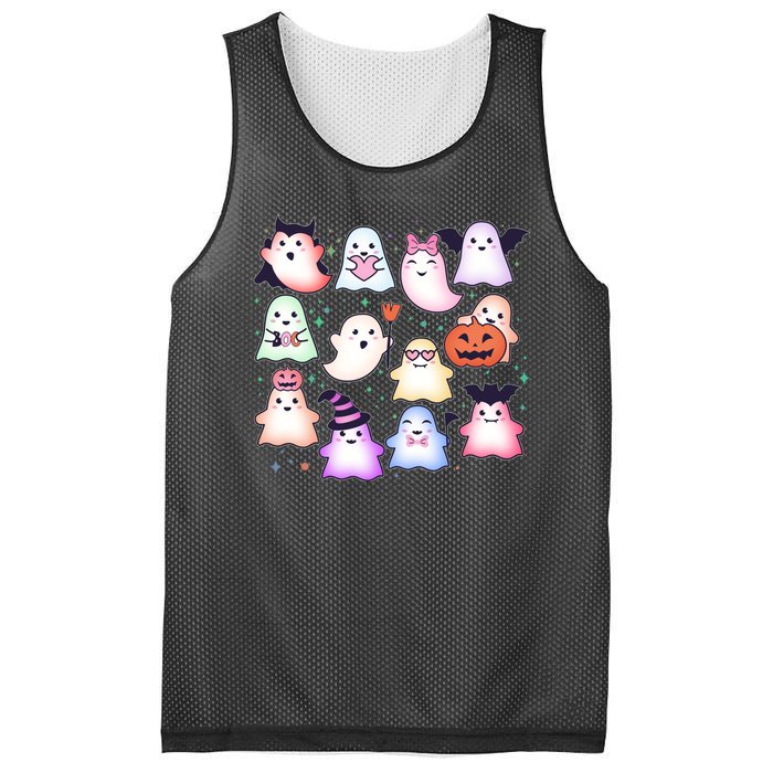 Cute Halloween Ghosts Mesh Reversible Basketball Jersey Tank