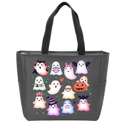 Cute Halloween Ghosts Zip Tote Bag