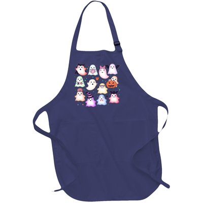 Cute Halloween Ghosts Full-Length Apron With Pockets