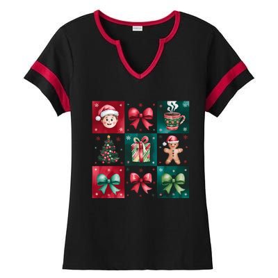 Christmas Holiday Gift Gingerbread Hot Cocoa Ladies Halftime Notch Neck Tee