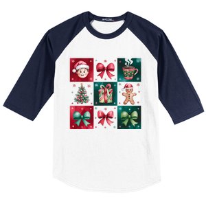 Christmas Holiday Gift Gingerbread Hot Cocoa Baseball Sleeve Shirt