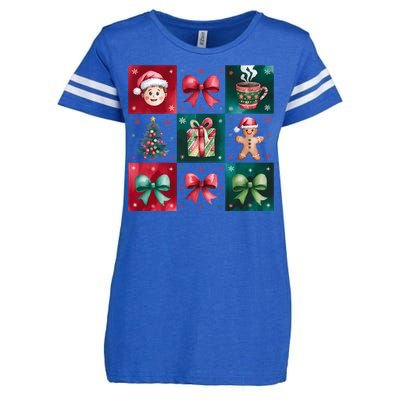 Christmas Holiday Gift Gingerbread Hot Cocoa Enza Ladies Jersey Football T-Shirt