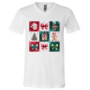 Christmas Holiday Gift Gingerbread Hot Cocoa V-Neck T-Shirt