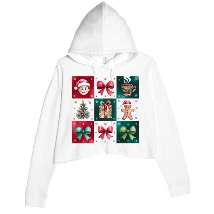 Christmas Holiday Gift Gingerbread Hot Cocoa Crop Fleece Hoodie