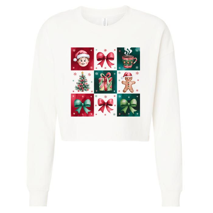 Christmas Holiday Gift Gingerbread Hot Cocoa Cropped Pullover Crew