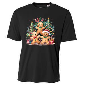 Christmas Holiday Gingerbread Xmas Christmas Tree Cooling Performance Crew T-Shirt