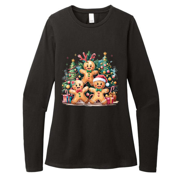 Christmas Holiday Gingerbread Xmas Christmas Tree Womens CVC Long Sleeve Shirt