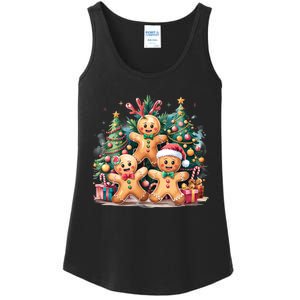 Christmas Holiday Gingerbread Xmas Christmas Tree Ladies Essential Tank