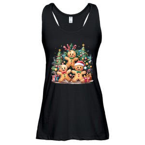 Christmas Holiday Gingerbread Xmas Christmas Tree Ladies Essential Flowy Tank