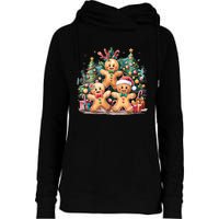 Christmas Holiday Gingerbread Xmas Christmas Tree Womens Funnel Neck Pullover Hood