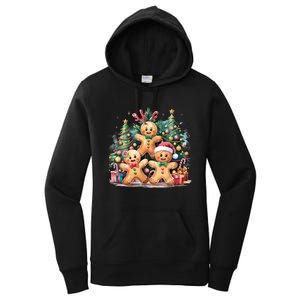 Christmas Holiday Gingerbread Xmas Christmas Tree Women's Pullover Hoodie