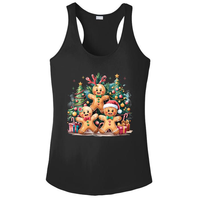 Christmas Holiday Gingerbread Xmas Christmas Tree Ladies PosiCharge Competitor Racerback Tank