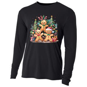 Christmas Holiday Gingerbread Xmas Christmas Tree Cooling Performance Long Sleeve Crew