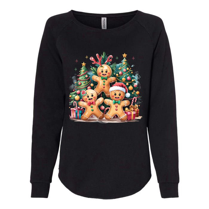 Christmas Holiday Gingerbread Xmas Christmas Tree Womens California Wash Sweatshirt