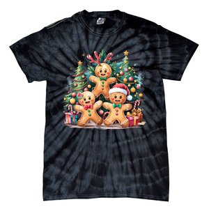 Christmas Holiday Gingerbread Xmas Christmas Tree Tie-Dye T-Shirt