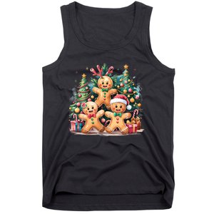 Christmas Holiday Gingerbread Xmas Christmas Tree Tank Top