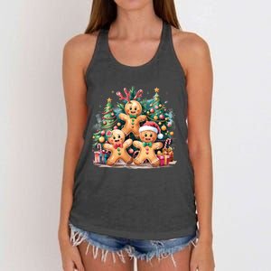 Christmas Holiday Gingerbread Xmas Christmas Tree Women's Knotted Racerback Tank