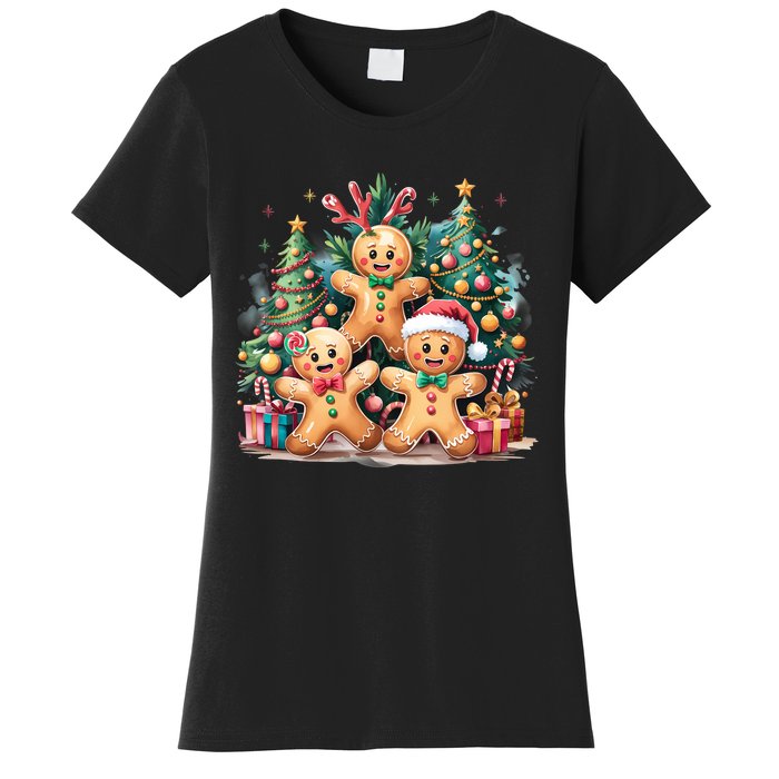 Christmas Holiday Gingerbread Xmas Christmas Tree Women's T-Shirt