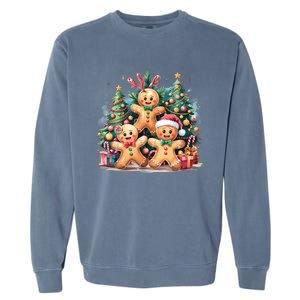 Christmas Holiday Gingerbread Xmas Christmas Tree Garment-Dyed Sweatshirt